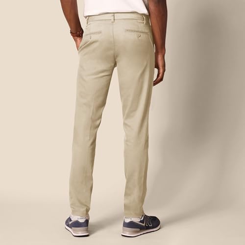 Amazon Essentials Men's Slim-Fit Wrinkle-Resistant Flat-Front Stretch Chino Pant, Tan, 40W x 30L by Amazon Essentials - Used condition - US$22.13
