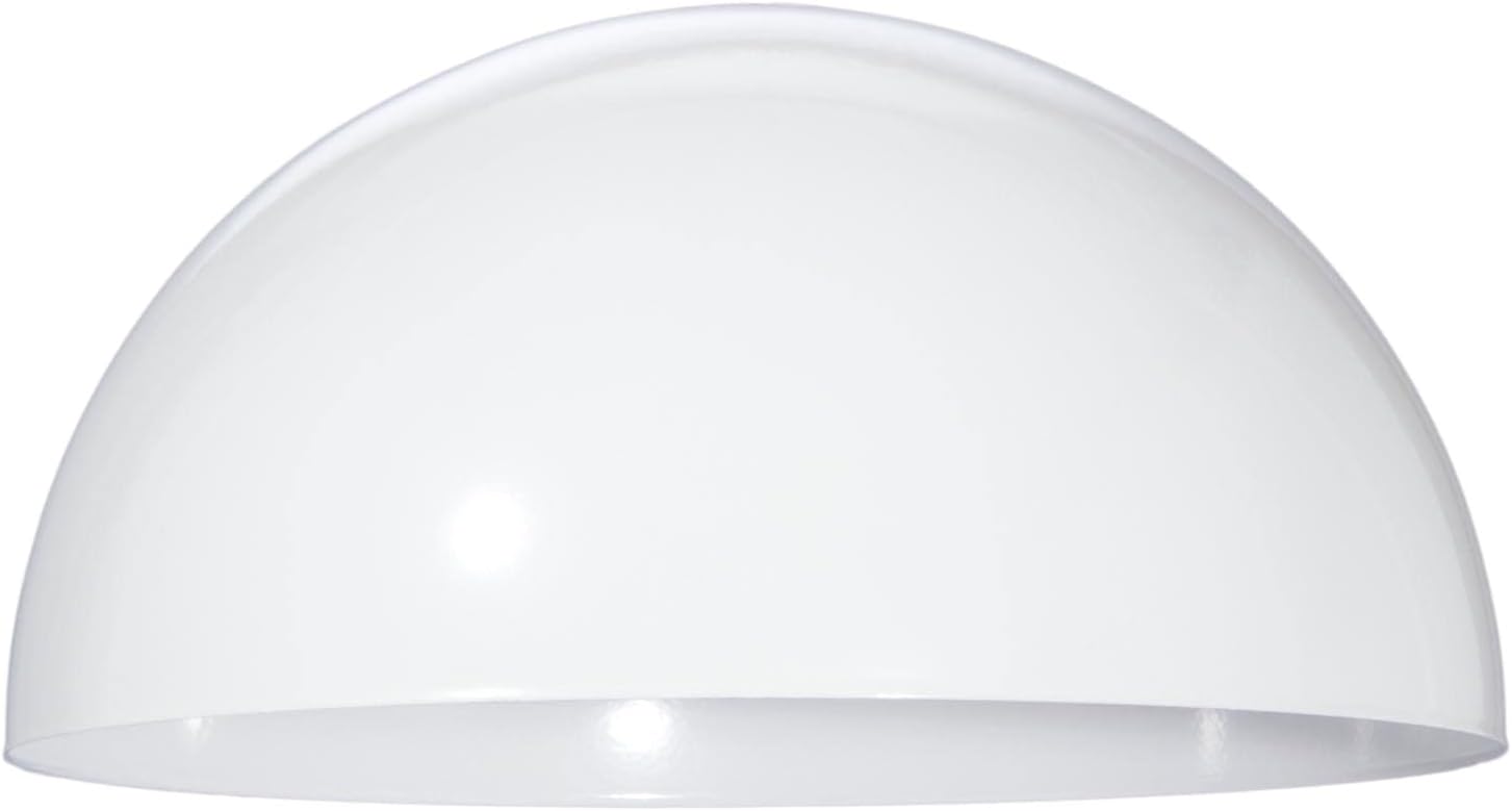 B&P Lamp® White Modern Industrial Half Dome Shaped Shade, 10 Inch Diameter, 5 Inch Height