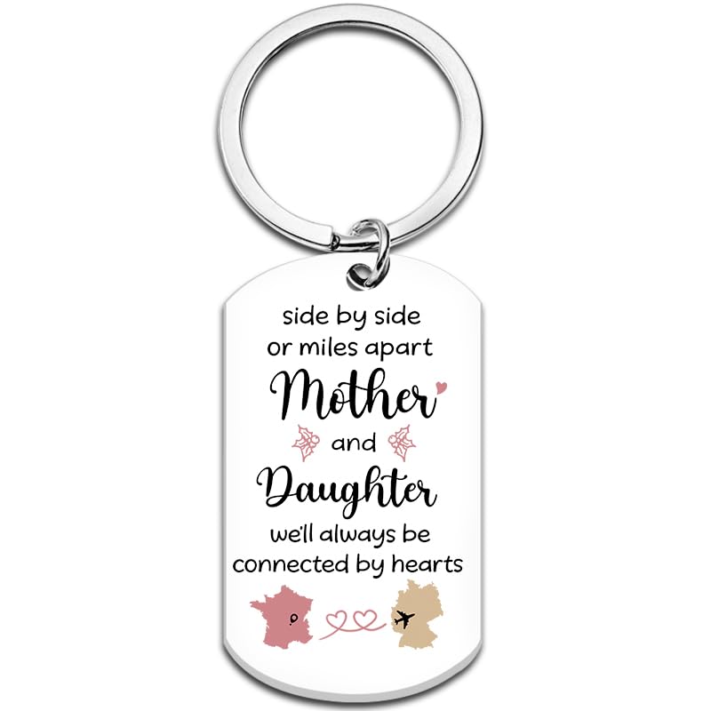 QUIHUD Presentes de Dia das Mães Chaveiro Mãe Presentes de Aniversário Mãe Chaveiro de Filha Filho Presentes de Aniversário Mãe Presentes de Natal Ideias Presentes Mãe Filha Presentes, Branco, P