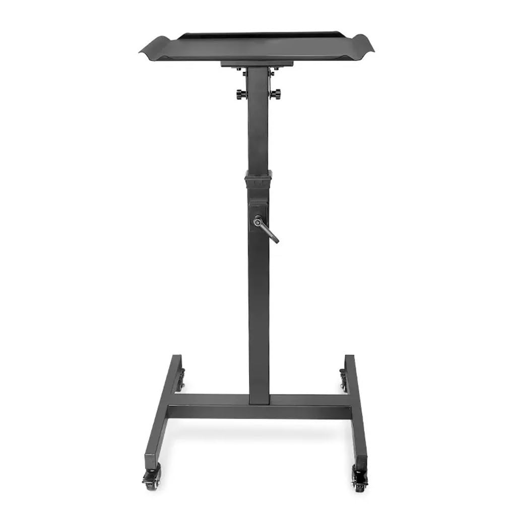 Supporto universale per proiettore con vassoio retrattile e puleggia mobile, staffa da pavimento regolabile per casa, ufficio e uso aziendale, carrello portatile per DJ e laptop e ripiano portaoggetti