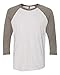 Next Level Apparel 6051 Unisex Tri-Blend 3 By 4 Sleeve Raglan - Venetian Gray & Heather White, 2XL