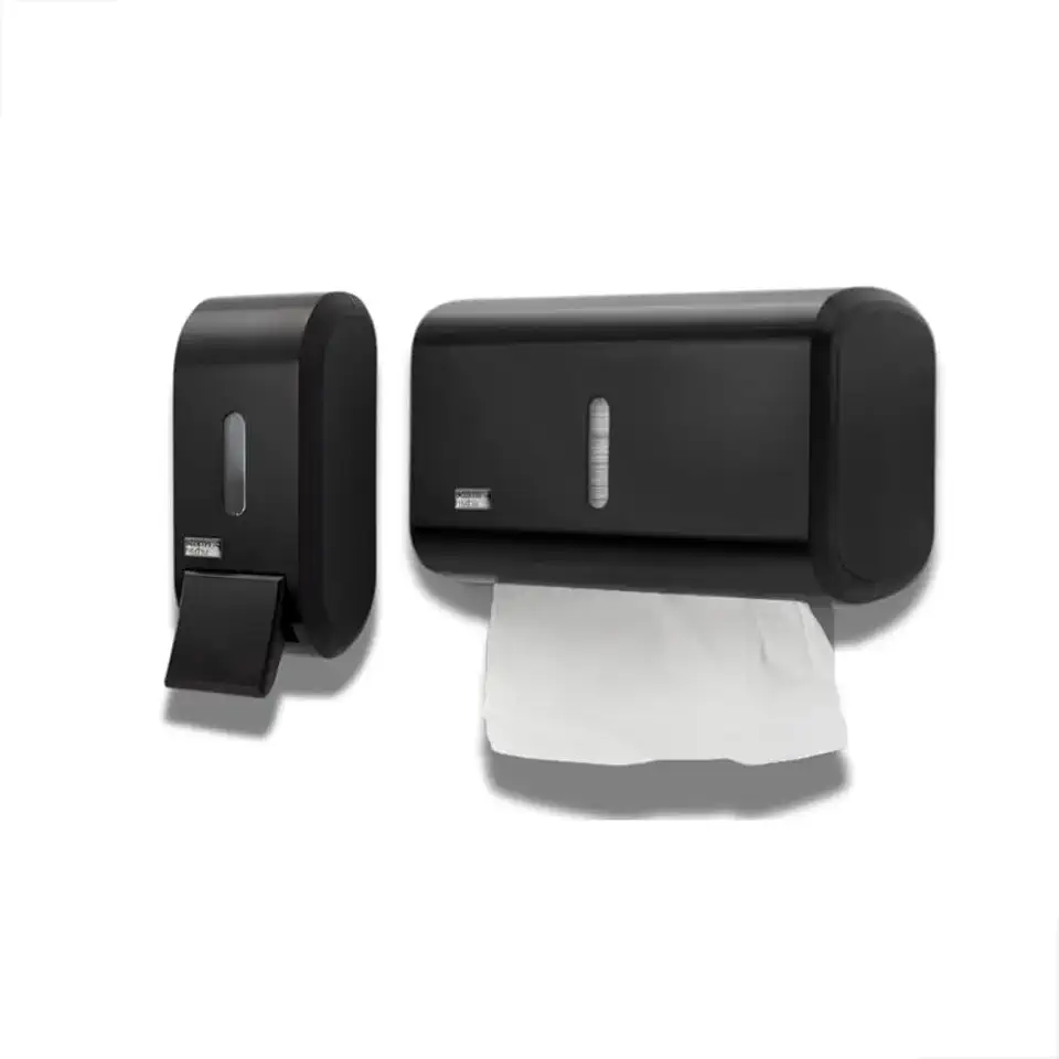 Kit Dispensador Elegante Alcool Gel ou Sabonete Liquido E Papel Toalha (KIT SABONETEIRA+TOALHEIRO)