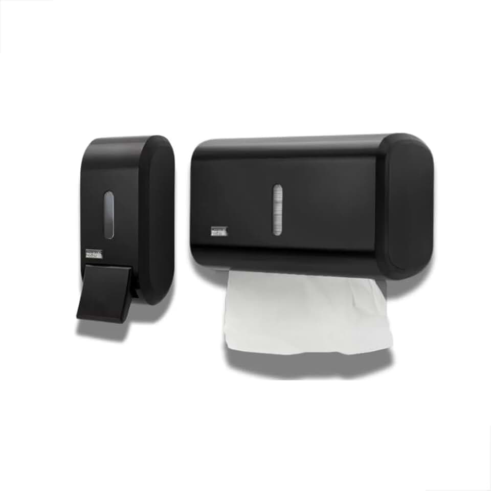 Kit Dispensador Elegante Alcool Gel ou Sabonete Liquido E Papel Toalha (KIT SABONETEIRA+TOALHEIRO)