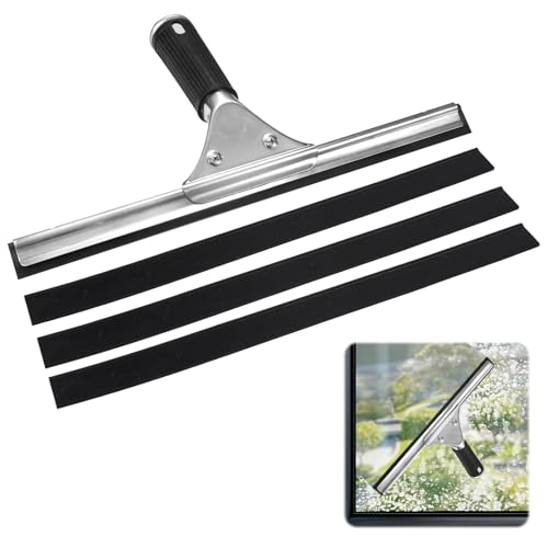 35 CM Raclette Vitre Professionnelle,Raclette Aquablade en Acier Inoxydable avec 3 Caoutchoucs de Remplacement,Mouilleur Vitre Professionnel pour Carrelage,...