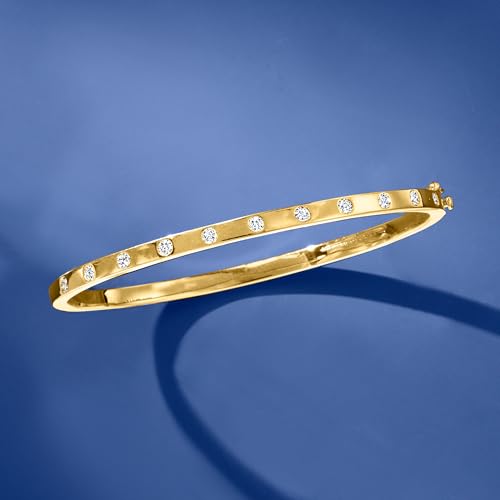 Ross-Simons 0.50 ct. t.w. Diamond Dotted Bangle Bracelet in 14kt Yellow Gold4