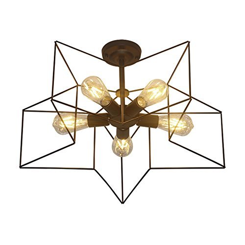 Plafonnier couloir etoile chanvre pour deco bar et restaurant retro