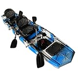 kaitou KT ペダル式カヤック アウトドア 海 ペダル 釣り フィッシング 夏 オール 2way カヤック パドル ブルーカモフラージュ [並行輸入品]