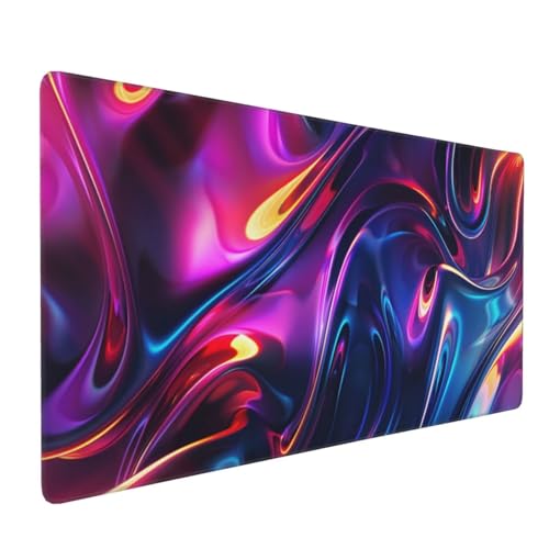 Tapis de Souris Violet XXL 1200x400 mm Tapis de Souris Gaming Antidérapant Desk Mat avec Bord Verrouillable, Imperméable Grand Mouse Pad Convient pour Bureau, Maison et Salle de Jeux (Bleu) 2S-47