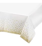 4 tovaglie usa e getta, colore bianco, impermeabili, per compleanni, rettangolari, adatte per matrimoni, feste, compleanni dei bambini, Natale ( bianco, 137 x 274 cm