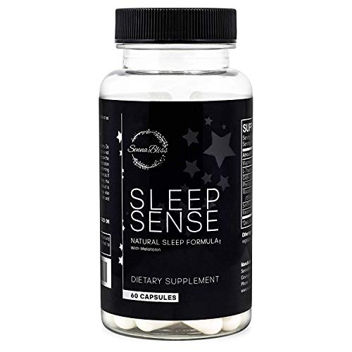 Sleep Sense - Natural Sleep Aid with Melatonin, Magnesium, GABA, L-Theanine, 5-HTP Non Habit Sleeping Pills