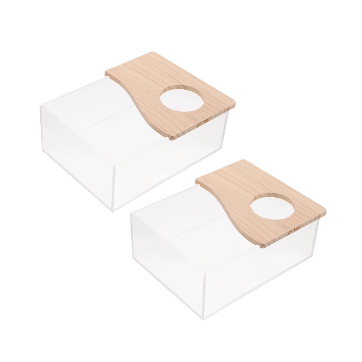 NUOBESTY 2 Stück Acryl Hamster Badewanne für Kleintiere Transparent und Verschleißfest für Baden und Spielen im Zuhause oder Haustiergeschäft