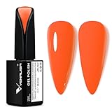 VENALISA 15ml Neon Orange Gel Nail Polish, Bright Orange Gel Polish Color Soak Off UV LED Spring Summer Nail Gel Polish Nail Art Starter Manicure Salon DIY at Home, 0.53 OZ