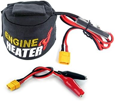 SKYRCEngine Head Heater w LiPo Low Voltage Cutoff Detection, 12V DC Powered, Fits .19 to .26 Sized Nitro Engines, XT60 Connectors & Alligator Clips