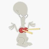 Roger The Alien - Drink and Chillin - Roger - Ricky Spanish Vinyl Window Bumper Sticker Decal 5"