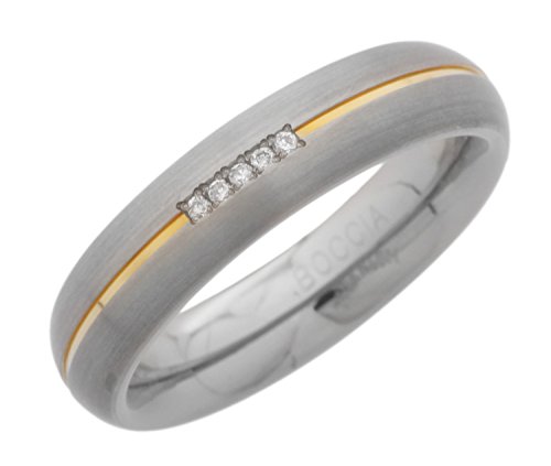 Boccia Damen-Ring You & me Titan Diamant (0.025 ct) Brillantschliff weiß Gr. 48 (15.3) - 0130-0448 Boccia Damen-Ring You & me Titan Diamant (0.025 ct) Brillantschliff weiß Gr. 48 (15.3) - 0130-0448
