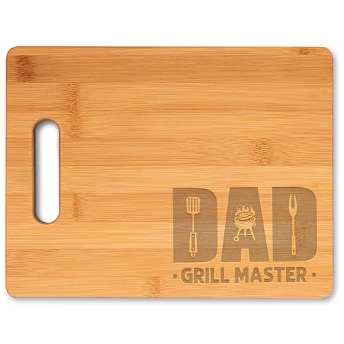 Tabla de cortar On The Rox Gifts for Men - Grill Master de bambú (9'x12') - Grabada para papá miniatura 1