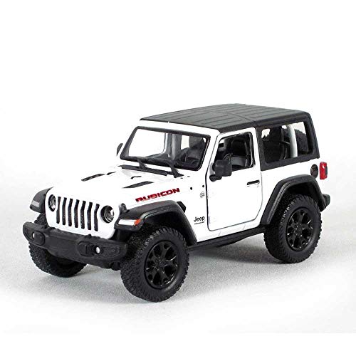 KiNSMART - Jeep Wrangler Rubicon Off Road 4x4 5 inch 1:34 Scale Die Cast Model Replica Toy Car (White Hardtop)