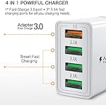 USB Charge rapide 3.0, Boxeroo 33W Chargeur mural à charge rapide 2Pack, 4-Port USB Plug Compatible pour Galaxy S10+ S9+ Remarque 10+ Remarque 9+ Remarque 8,G6 V30, HTC 10, iPhone 11 Pro Max XS Max XR X 8 7 Plus