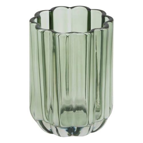 5 five simply smart 5Five - Pot à Brosse à Dents FLOREA en Verre - 7,6x7,6x10,7cm - Verre de Salle de Bain