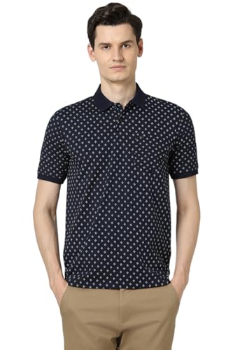 Image of Peter England Men's Cotton Regular Fit All Over Printed T-Shirt | Rich