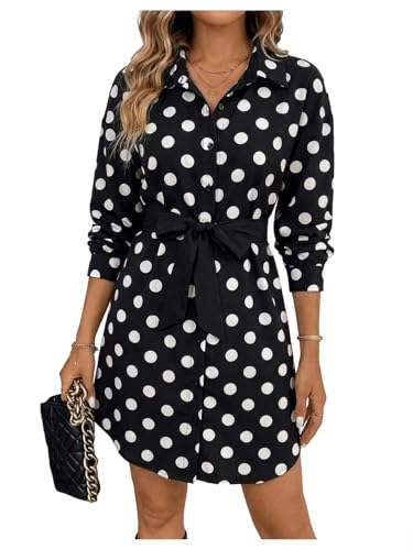 Image of SweatyRocks Women's Metallic Gold Long Sleeve Dresses Collar Shirtdress Casino Night Party Outfit