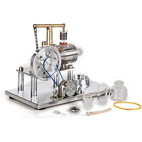 Sunnytech Hot Air Stirling Engine Motor Model Imagination Development Educational Toy Electricity Generator Colorful LED SC (SC02M) Cover