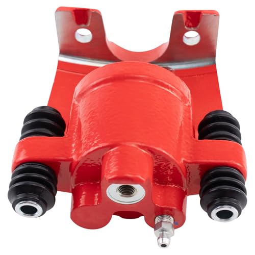 Image of TRQ Rear Performance Brake Caliper Set Red Compatible with 2001-2010 Ford Explorer 2003-2010 Explorer Sport Trac 2003-2007 Jeep Liberty 2003-2006 Wrangler 2003-2005 Lincoln Aviator Mercury Mountaineer