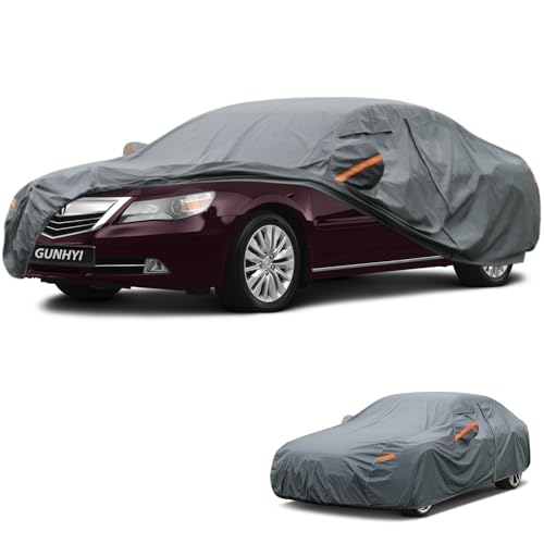 Image of GUNHYI Premium Car Cover Custom Fit Acura RLX, 16 Layers Heavy Duty Car Cover Waterproof All Weather with Zipper Door for Sun Rain Snow Dust Uv Protection