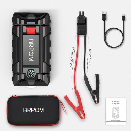 Miniatura 8 de Brpom Arrancador De Coches, 8000a 21800mah Arrancador De Baterias De Coche 12v Para 8.0l De Gasolina O 6.5l De Diésel , Jump Starter Portátil, Carga Rápida Qc3.0, Espera Larga