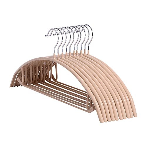 10 Pack Sweater Clothes Hanger No Shoulder Bump 42CM Wide Heavy Duty Coat Metal Hangers for Closet Non Slip PVC-Coating for Sweaters,Dresses,Jackets,Pants,Shirt