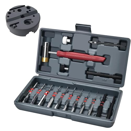 W WIREGEAR Punch Set and Punch Set Hammer with Detachable Heads, Punch Set with Tool Box Including Hammer and Brass Steel Punch, Made of Solid Non-Deformed Material
