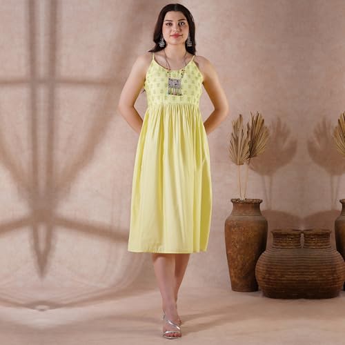 Image of Globus Women Ethnic Dress (GS573582 Green S)