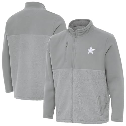 Antigua Men's Gray Dallas Cowboys Daily Fused Full-Zip Jacket