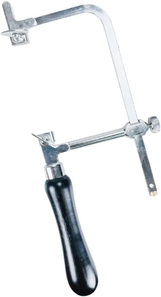 6" (15.2 cm) Adjustable Jeweler's Saw Frame | 6" Frame & Throat | Accommodates Blades up to 7" (17.8 cm) | 4" (10.2 cm) Ergonomic Wooden Handle | Nickel-Plated Satin Finish