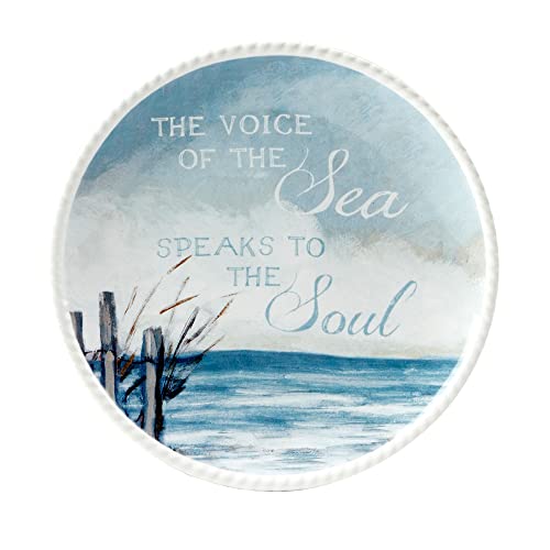 Unknown1-6-Canapeluncheon-Plates-Set-Of-4-X-075-Blue-Multi-Color-OffWhite-Coastal-Casual-Farmhouse-Round-Ceramic-Piece Unknown1 6 Canapeluncheon Plates Set Of 4 X 075 Blue Multi Color OffWhite Coastal Casual Farmhouse Round Ceramic Piece
