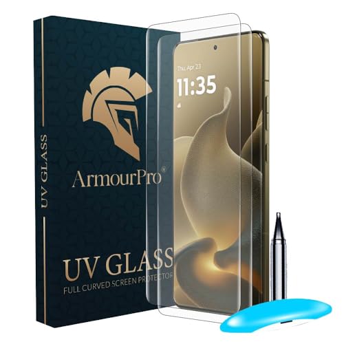 Image of ArmourPro 2 Pack Matte UV Tempered Glass for Motorola Signature, Premium Curved Screen Protector with Anti-Glare Finish, Edge-to-Edge Coverage, Fingerprint Friendly and Case Friendly