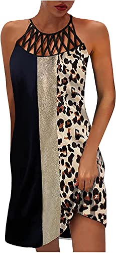 BIRW Summer Dresses for Women 2025 Casual Floral Halter Neck A-line Beach Vacation Sundresses with Pockets