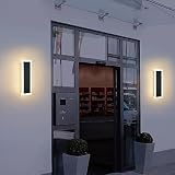 YAOWSZM Modern LED Wall Sconce 2Pack 8W Exterior Light Fixture IP65 Outdoor Wall Lights 11.8 inch Wa