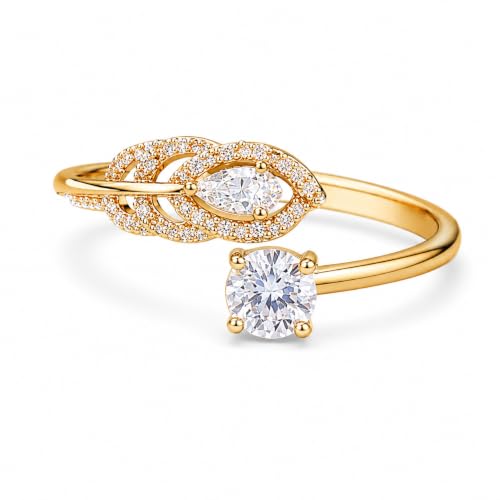 Astria Jewellery Gold-Plated Adjustable Open Ring for Women Deal