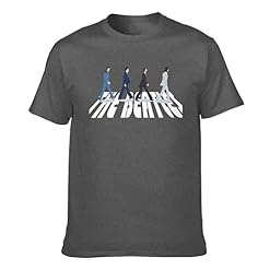 FSIGOM The Beatles T-shirt à manches courtes en coton pour homme, coupe régulière, imprimé graphique, cool et amusant, meilleur cadeau pour le printemps, l’été, l’automne, gris automne - Les Beatles, Paul McCartney, John Lennon, RIngo Starr, George Harrison