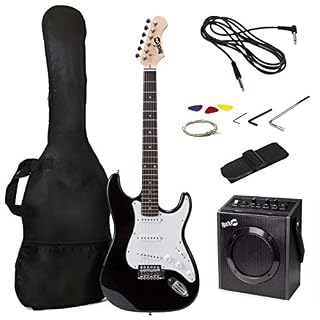 Rockjam Kit de guitare électrique de la taille complète de avec ampli de guitare de 10 watts, cours de guitare, sangle… - Les Beatles, Paul McCartney, John Lennon, RIngo Starr, George Harrison