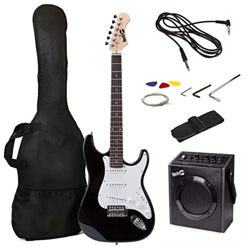 RockJam Electric Guitar Kit with 10-Watt Amp, Gig Bag, Picks, Spare Strings & Lessons by RockJam - Used condition - US$76.55