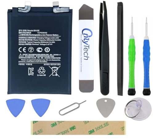 OnlyTech - Batería de repuesto premium para Xiaomi Redmi Note 12 Pro 4G / Redmi Note 11 Pro (4G/5G) / Poco X4 Pro 5G 2022-5000mAh - Calidad idéntica a BN5E con kit de reparación de 10 herramientas