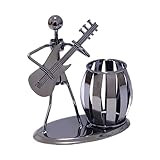 Porte-stylo en fer : le thème est autour d'un artiste de musique avec une flûte, lui ajoutant un air vintage.