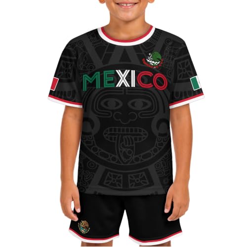 Mexico Jersey Kids for Boys & Girls, Mexico Youth Soccer Jersey Set 9 (L)