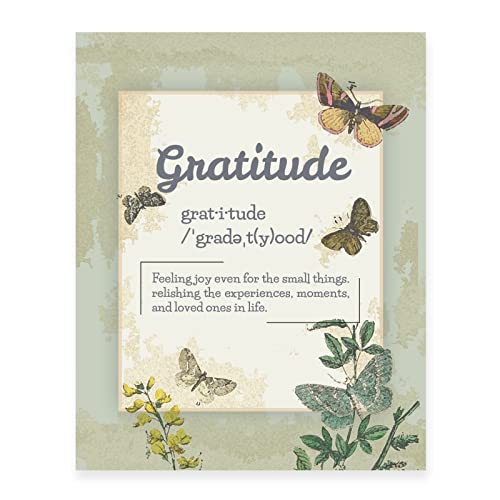 Gratitude Definition Sign Wall Art Print For Home Decor (Premium Fine Art Matte Paper Print - Unframed 8 X 10 Inch) #TOP24