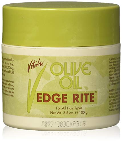 Olive Oil Edge Rite, 3.5 oz - Hair Styling Wax - for All Hair Types - Good On Color Treatment By Vitale