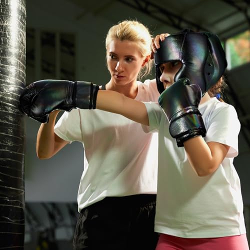 Image of Arrowbash Boxing Headgear and Gloves Set for Kids 6oz Boxing Gloves and Wrestling Headgear Sparring Equipment for Boxing Kickboxing Muay Thai BJJ Karate Training