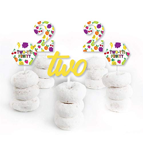 2Nd Birthday Two-Tti Fruity - Dessert Cupcake Toppers - Frutti Summer Second Birthday Party Clear Treat Picks - Set Of 24 #TOP1