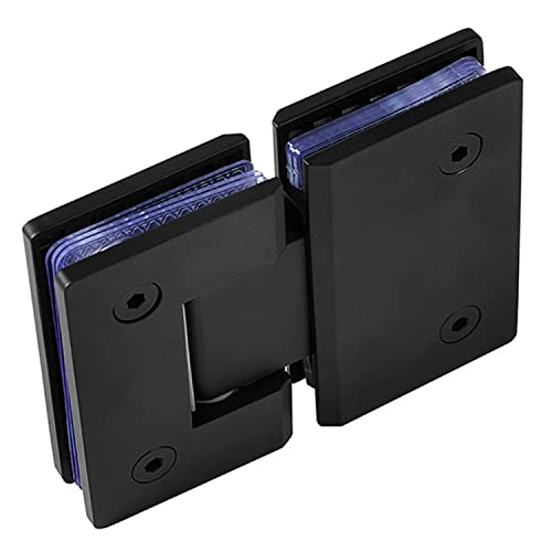 Shower Door Hinge, 180 Degree Frameless for 5/16"-1/2" Tempered Glass, Matte Black, Silver, 180 gradi - Image 4